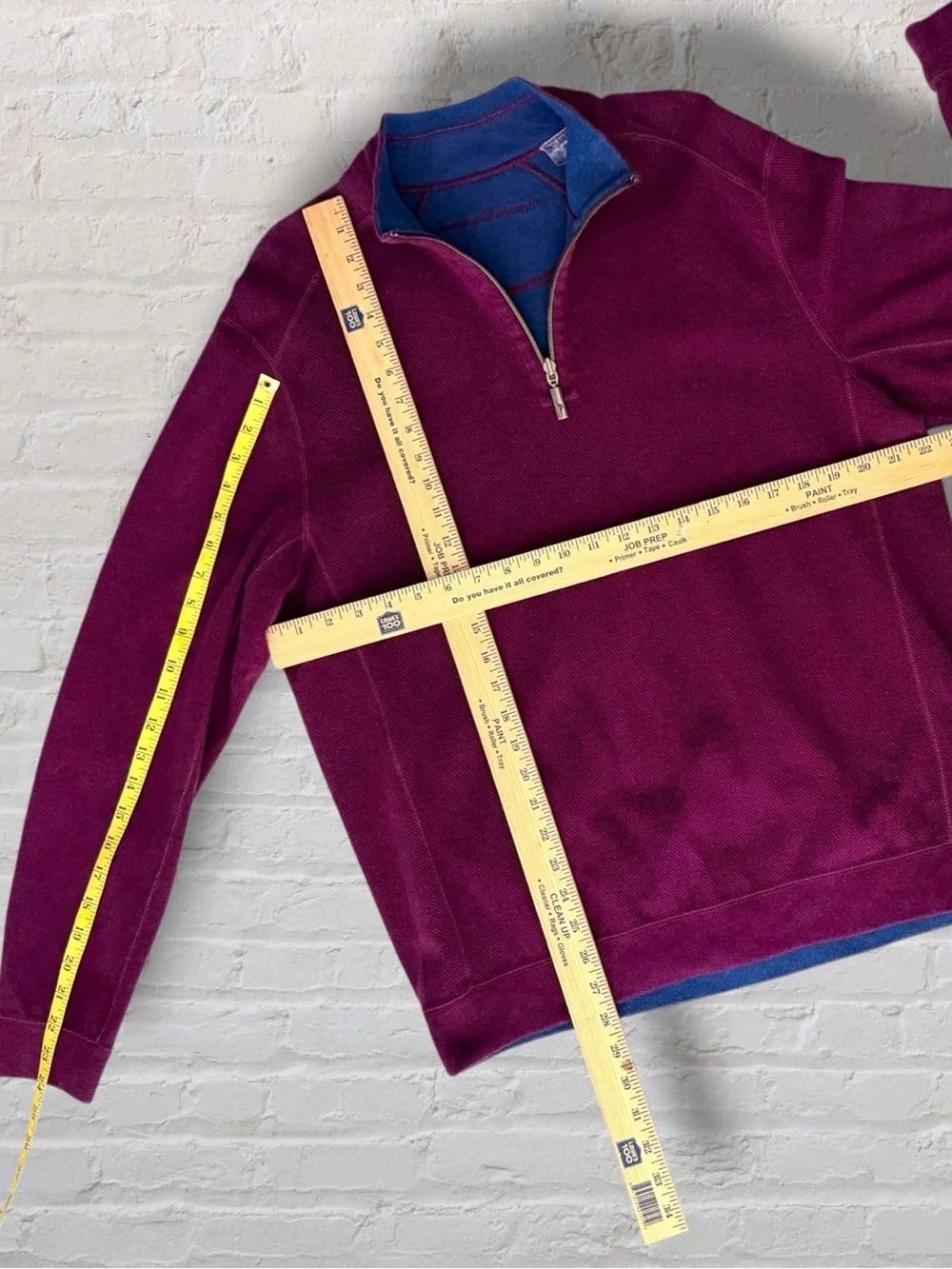 Tommy Bahama Flipshore Reversible Quarter Zip Men’s Large Blue Burgundy